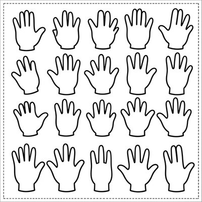 Szablony wyciętych dłoni