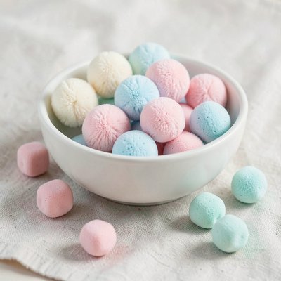 Elementy sensoryczne: miękkie pompony / kawałki gąbki