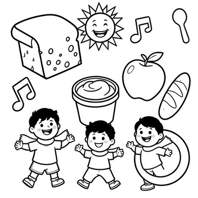 Kolorowanka — Śniadaniowe zabawy