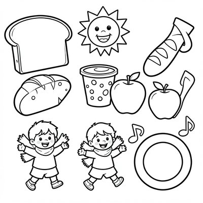 Kolorowanka — Śniadaniowe zabawy