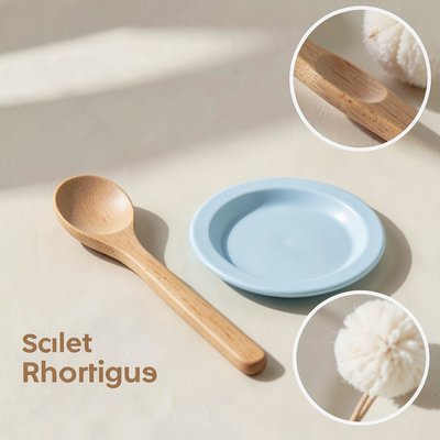 Rekwizyty rytmiczne: drewniana łyżeczka i plastikowy talerzyk