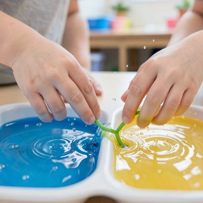 Zbliżenie: mieszanie kolorów w wodzie