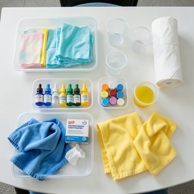 Zestaw materiałów na stację sensoryczną — układ na stole