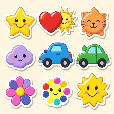 Arkusz dużych naklejek dekoracyjnych