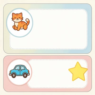 Imienne etykiety z obrazkiem dla dzieci