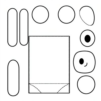 Szablon wycinanki - elementy pacynki