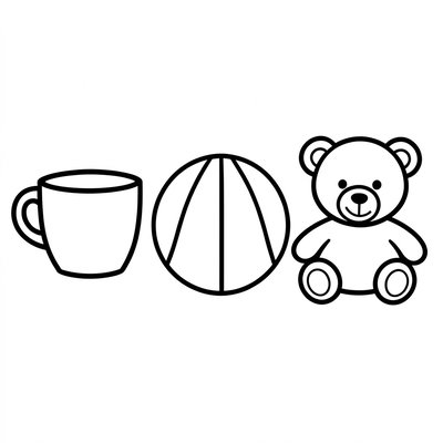 Karty przedmiotów — kontury do kolorowania