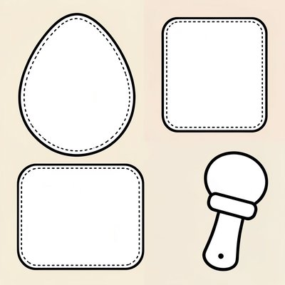 Szablon instrumentów i chust do cichego muzykowania