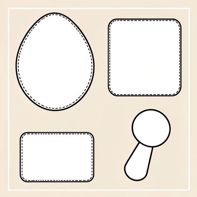 Szablon instrumentów i chust do cichego muzykowania