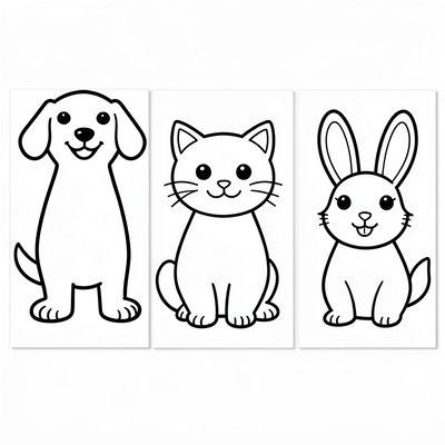 Kontury zwierząt do malowania