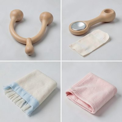 Ilustracje rekwizytów — stetoskop, bandaż, kocyk