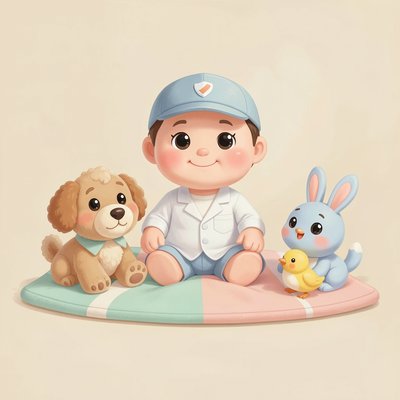 Plakat: Mały weterynarz — scena powitalna