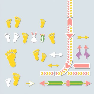 Szablon trasy na podłogę (stopnie i odcinki)