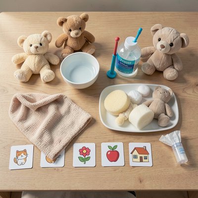 Komplet materiałów na stole — przegląd