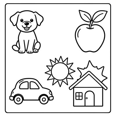 Kolorowanka: Proste kontury do rysowania i podpisywania