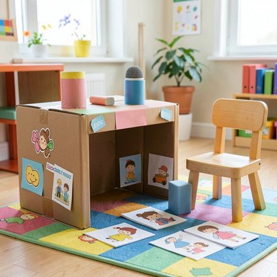 Mała redakcja — stanowisko z pudelkiem