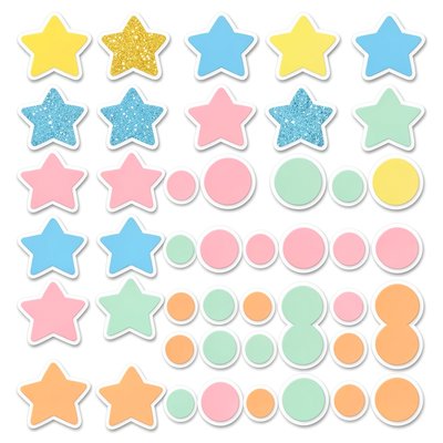 Arkusz naklejek — gwiazdki i kółka