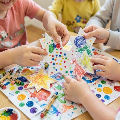 Ozdobione papierowe gwiazdy — prezentacja