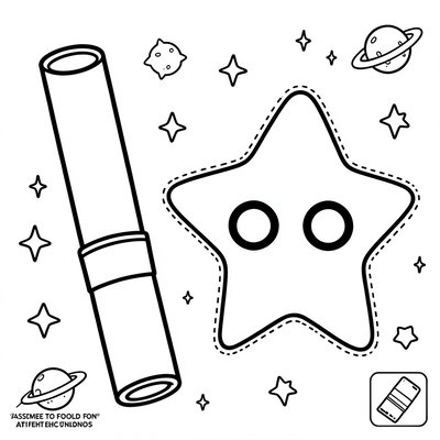 Kolorowanka: Miecz świetlny i maska-gwiazda