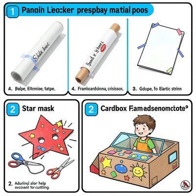 Instrukcja rekwizytów: Miecz świetlny, Maski/Gwiazdy, Statek z pudełka