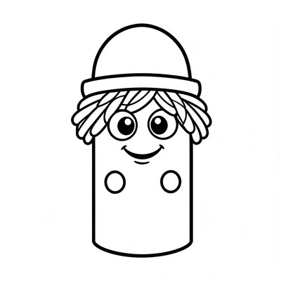 Kolorowanka — prosty kominiarz z rolki (linia)