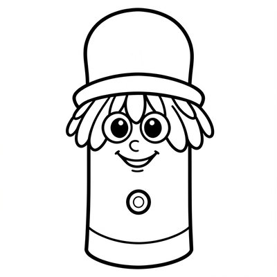 Kolorowanka — prosty kominiarz z rolki (linia)