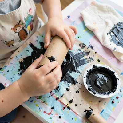 Krok 1 — malowanie rolki (widok z góry)