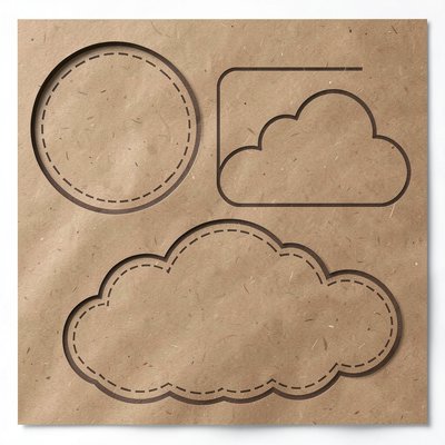 Szablony na grubą fakturę — Kartonowe kształty do przyklejenia