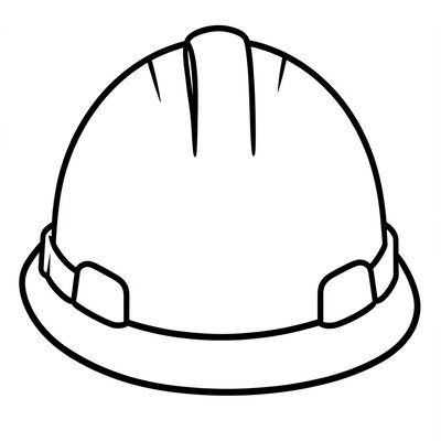 Kolorowanka: Kask hutnika (kontur)