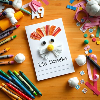 Gotowy przykład kartki — portret dziadka