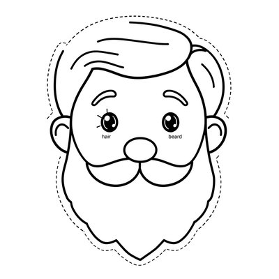 Szablon twarzy dziadka do druku