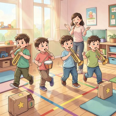 Ilustracja — Marsz muzyków