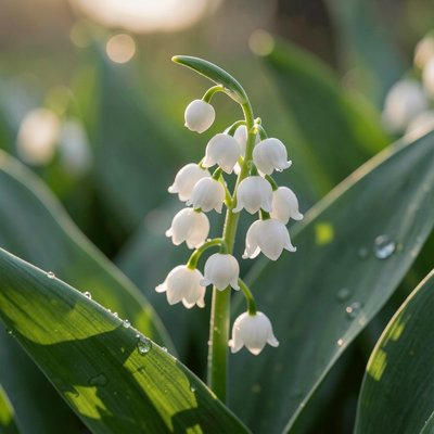 Duże kolorowe zdjęcie konwalii