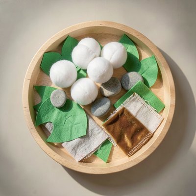 Stół sensoryczny „Dzwoneczki i liście” — zdjęcie z góry