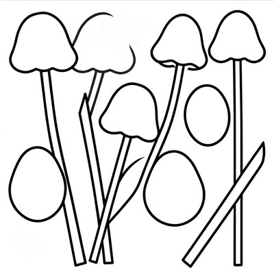 Szablony liścia i dzwoneczka do wydruku