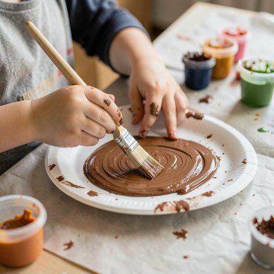 Krok 1 — malowanie podstawy (palcami lub pędzlem)