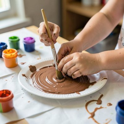 Krok 1 — malowanie podstawy (palcami lub pędzlem)