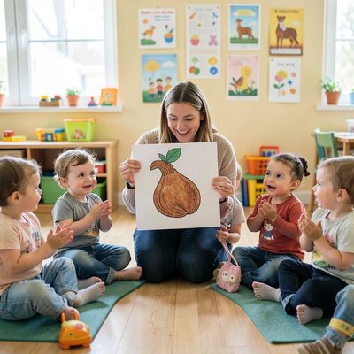 Scena powitania: nauczyciel pokazuje kaszankę