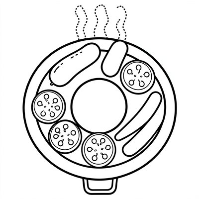 Kolorowanka – talerzyk z grillem (Coloring)