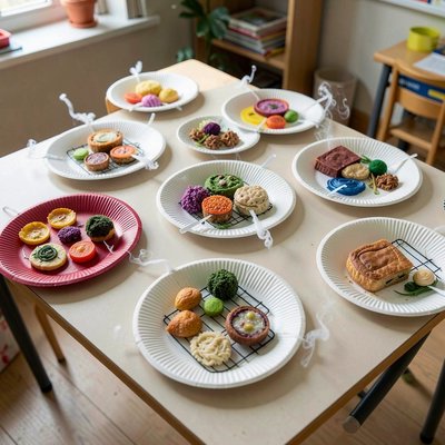 Prezentacja prac – zdjęcie gotowych talerzyków (Image)