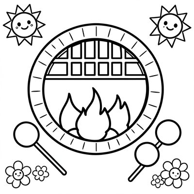 Kolorowanka — grill i szaszłyki