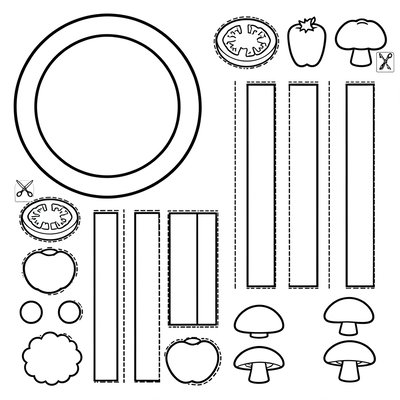Szablony do wycięcia — części grilla i szaszłyków