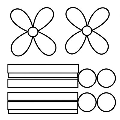 Szablon śmigieł i pasków do wycięcia