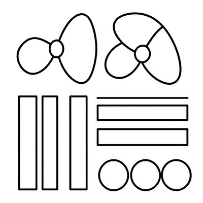 Szablon śmigieł i pasków do wycięcia