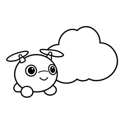 Kolorowanka dla malucha — Dron i chmurka