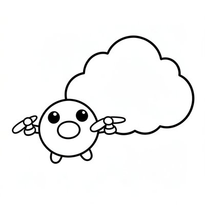 Kolorowanka dla malucha — Dron i chmurka