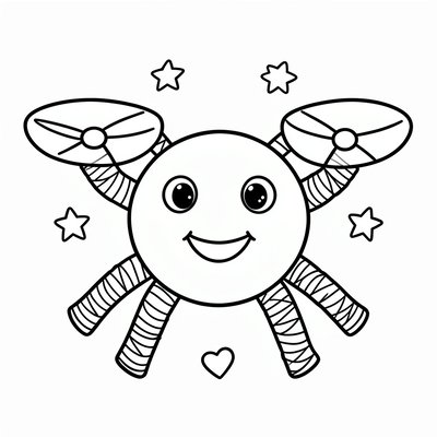 Kolorowanka: sympatyczny dron