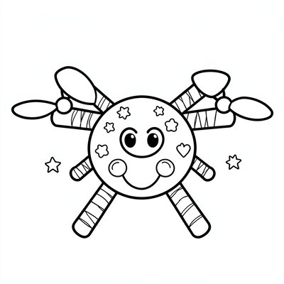 Kolorowanka: sympatyczny dron