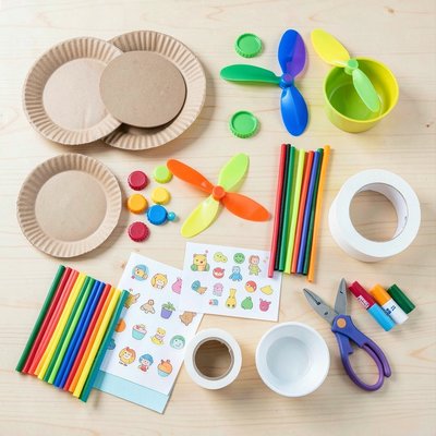 Zdjęcie materiałów na stole (flatlay)