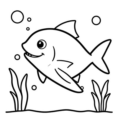 Kolorowanka tuńczyka — prosta strona do kolorowania